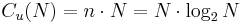 C_u(N) = n \cdot N = N\cdot \log_2 N