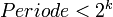 \begin{array}{ll}
        \mathrm{ } & Periode < 2^k\\

        \end{array}