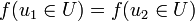  f(u_1 \in U) = f(u_2 \in U) 